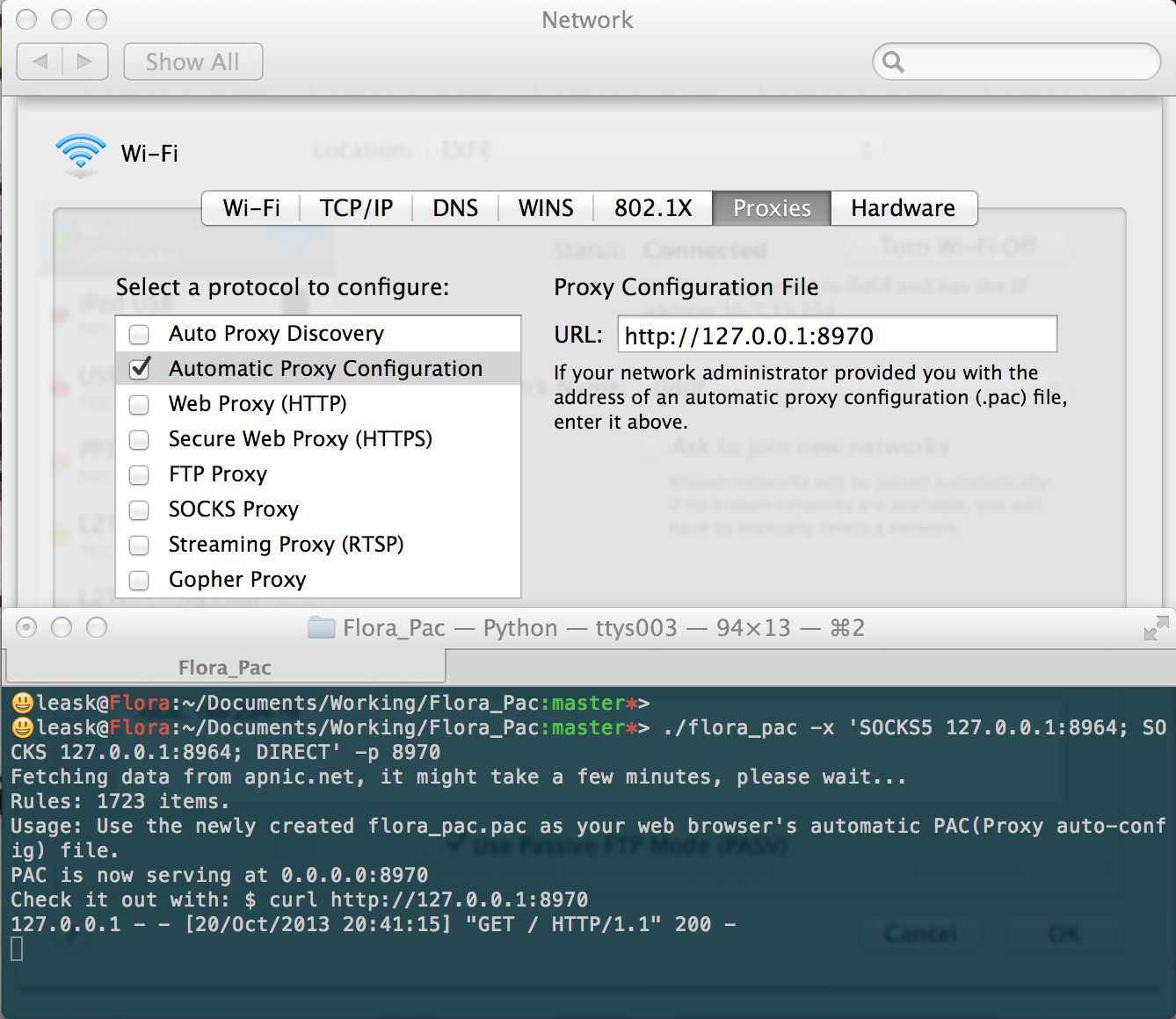 Flora PAC Server on Mac